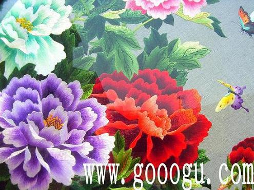 富貴牡丹刺繡，雙面繡